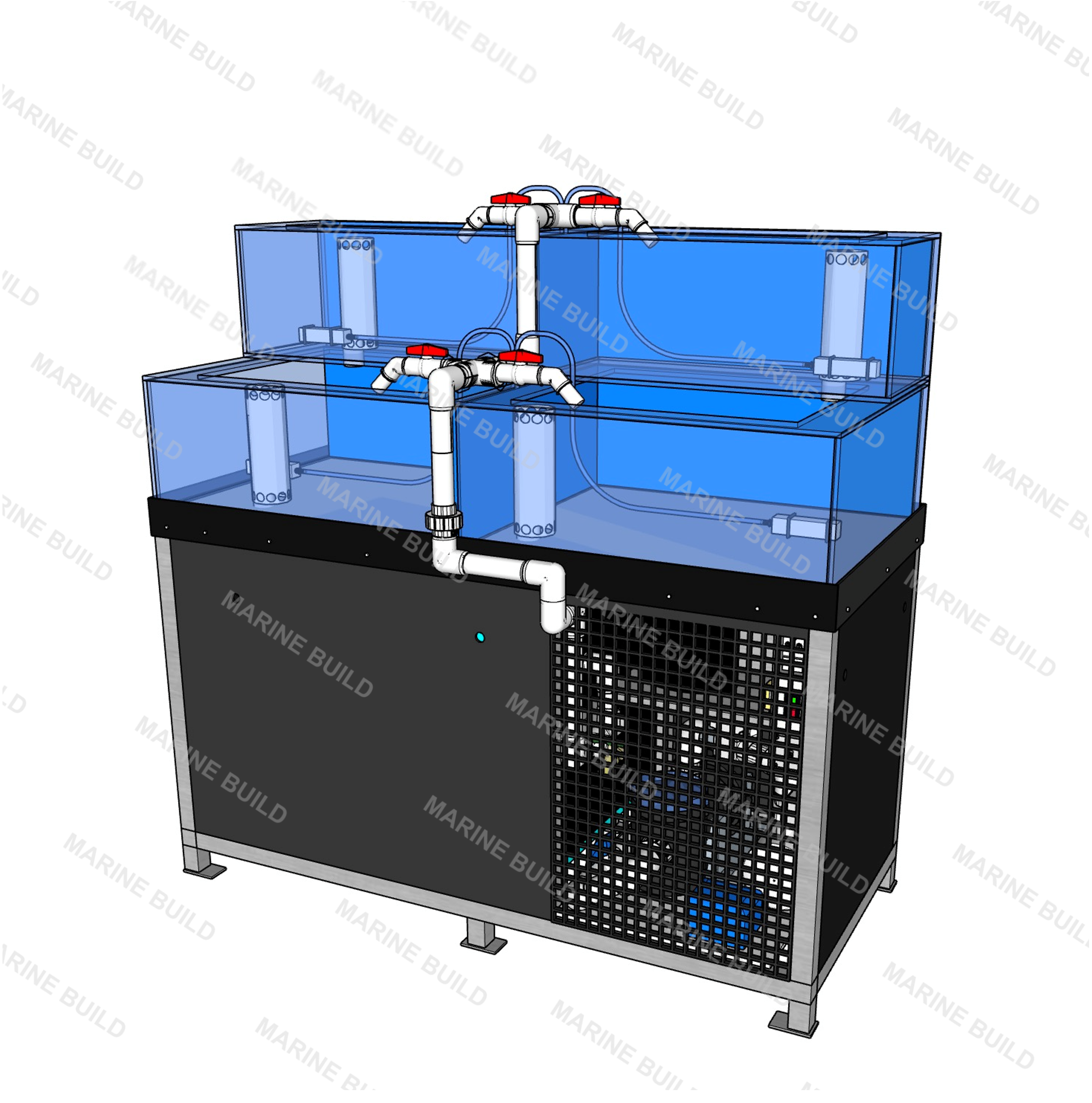 Cabinet Style Fish Tank Double Level w/ Bumper